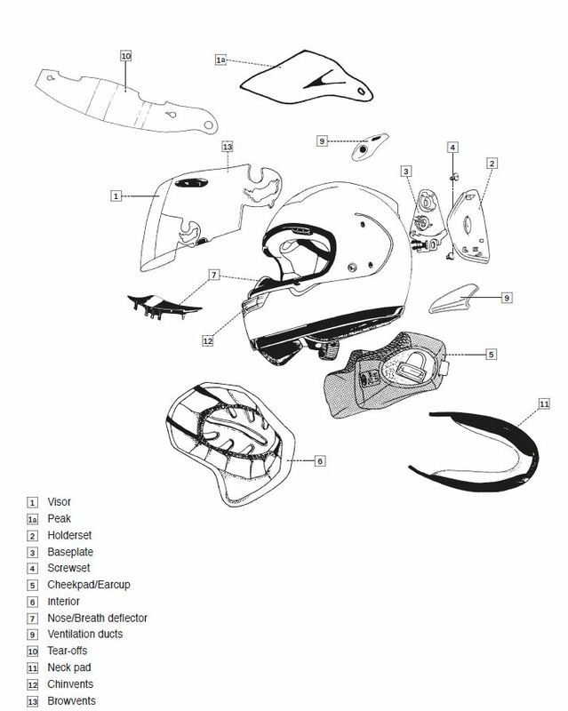 ARAI Vervangende kinbescherming voor full face motorhelm KR - Afbeelding 1 van 1