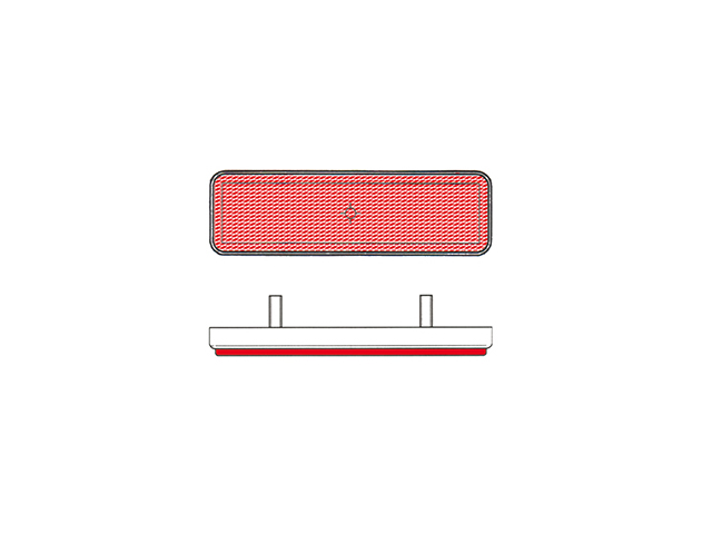 catadióptrico reflector rectangular trasero rojo para anclaje con tuerca