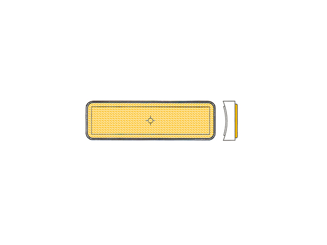 catadioptrico reflector rectangular lateral naranja ambar