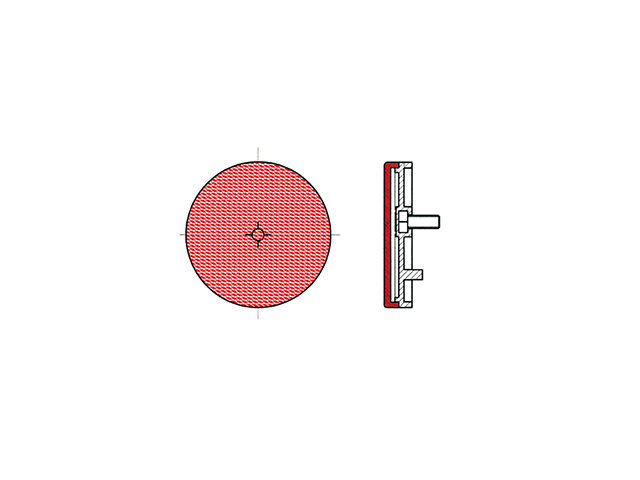 catadióptrico reflector redondo circular trasero rojo