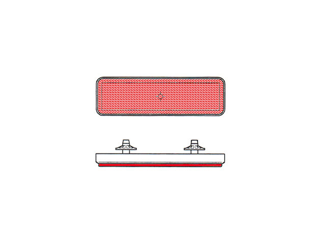 catadióptrico reflector rectangular trasero rojo