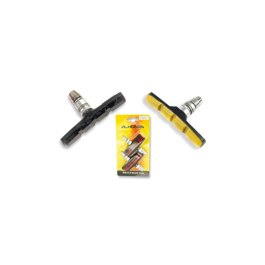 juego de 4 zapatas de freno para sistema v-brake y u-brake alhonga - color negro