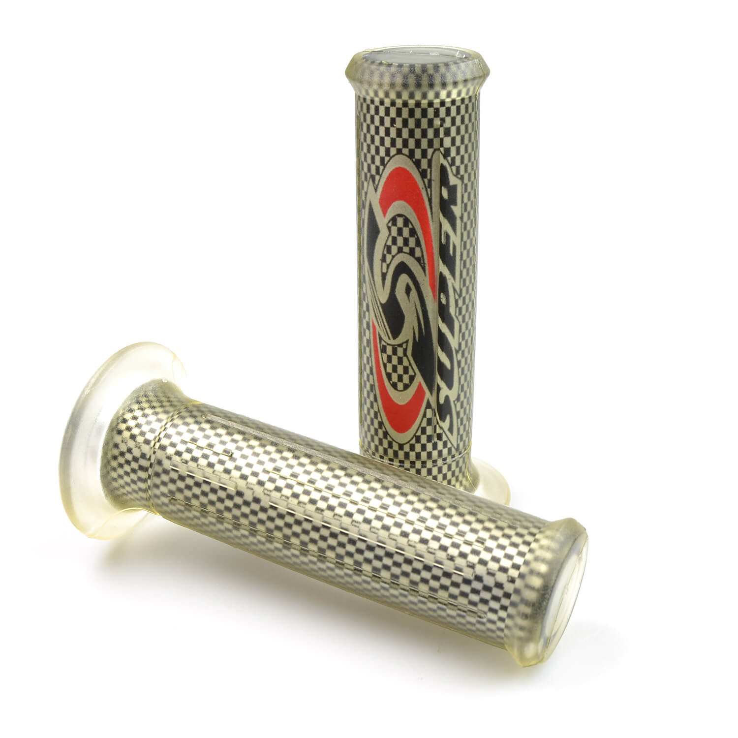puños de moto dynagrip transparentes verdes para manillar de 22mm