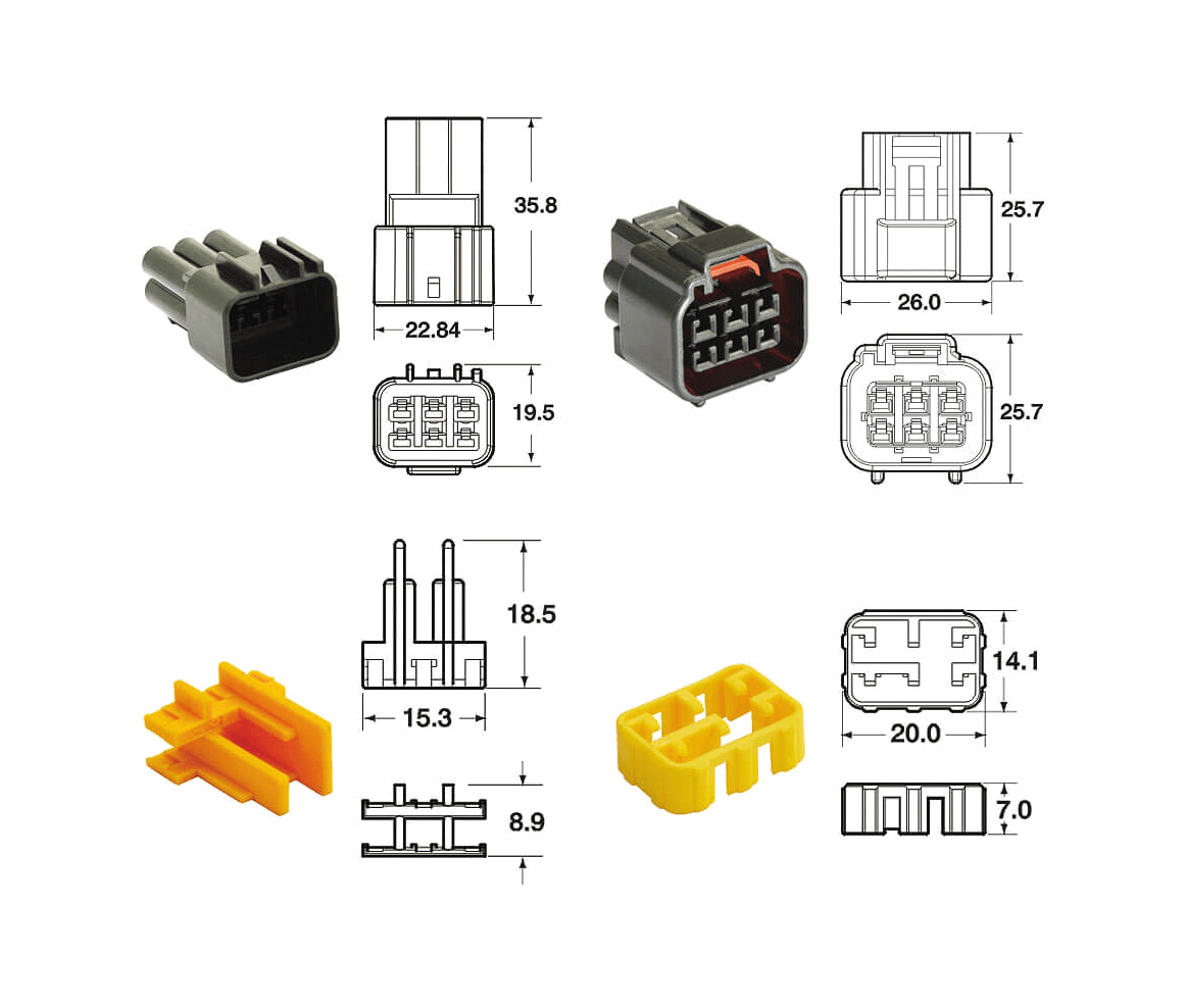 juego de conectores de 6 vías 090 frkw 5 u