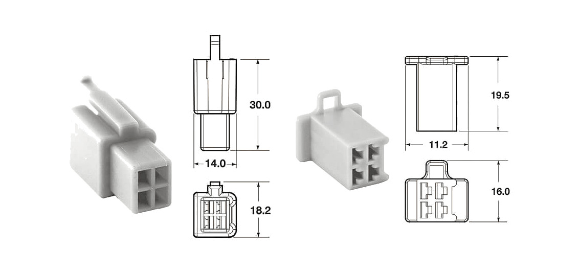 juego de conectores de 4 vias 110 ml 0.5mm-0.85mm 5 u