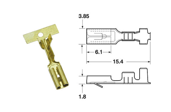 terminal de cable hembra 110 ml 0.85 mm-1.25 mm 50 u