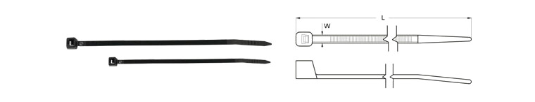 bridas de nylon 2.5 x 100 mm