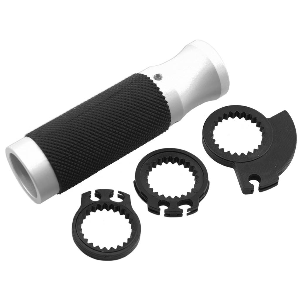 pareja puños moto aluminio fresado cns para manillar 22mm