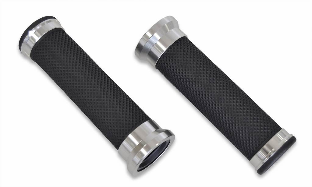 pareja puños moto aluminio fresado cns para manillar  22mm