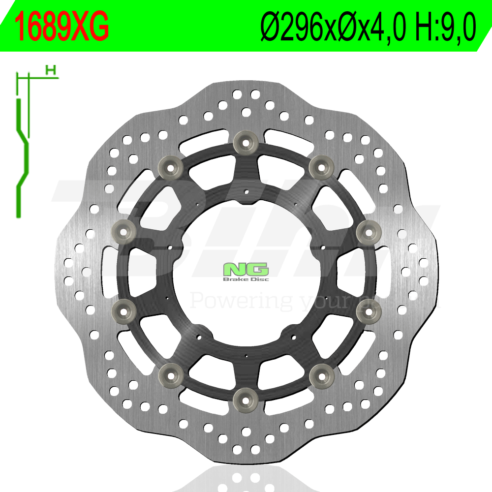 disco de freno delantero ng para honda x-adv - flotante, corrugado, diámetro 296mm, 5 agujeros