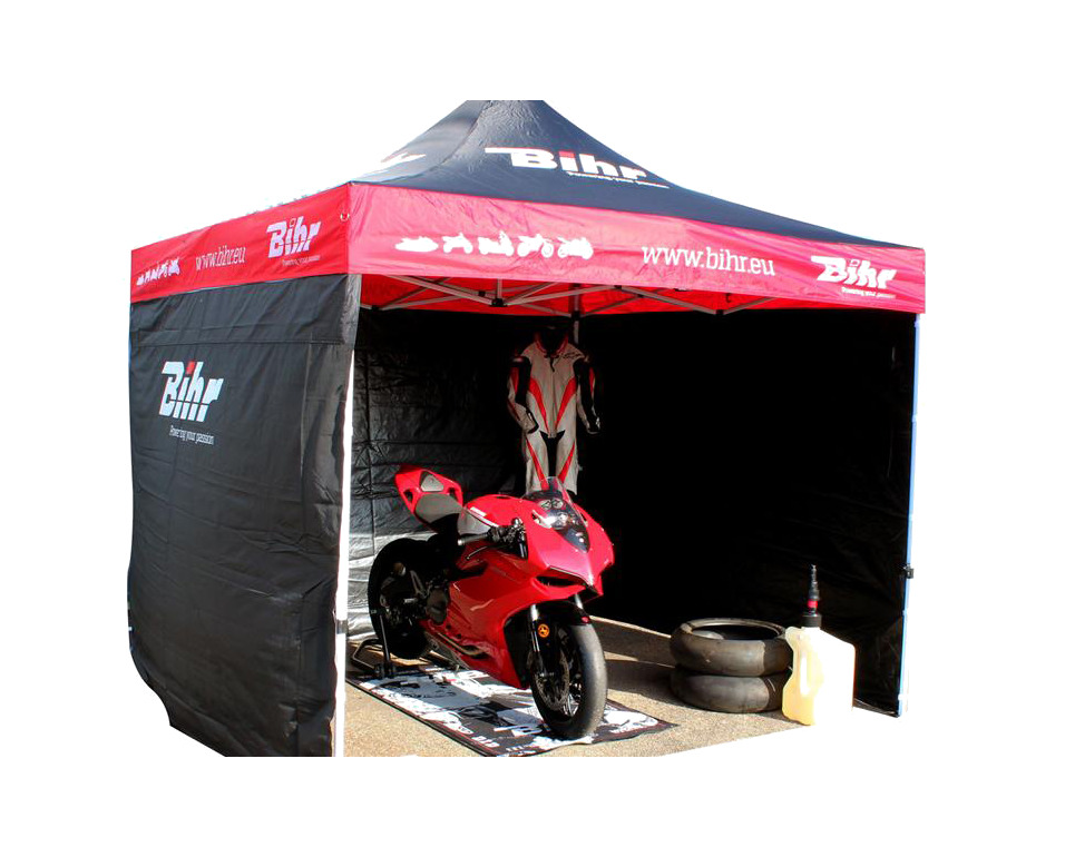 carpa 3x3m plegable de acero resistente y lados extraíbles de tela enduite pvc 420d tratada contra rayos uv