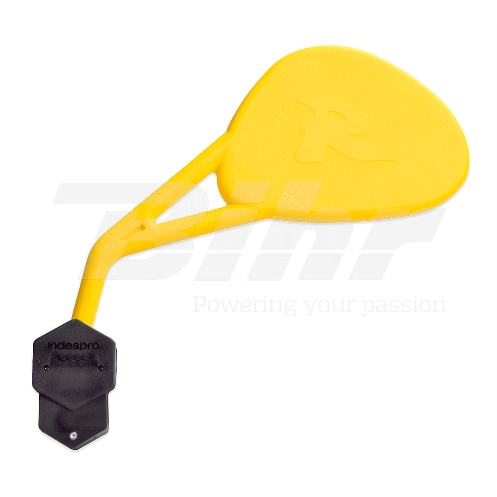 espejo retrovisor izquierdo enduro con brida. amarillo