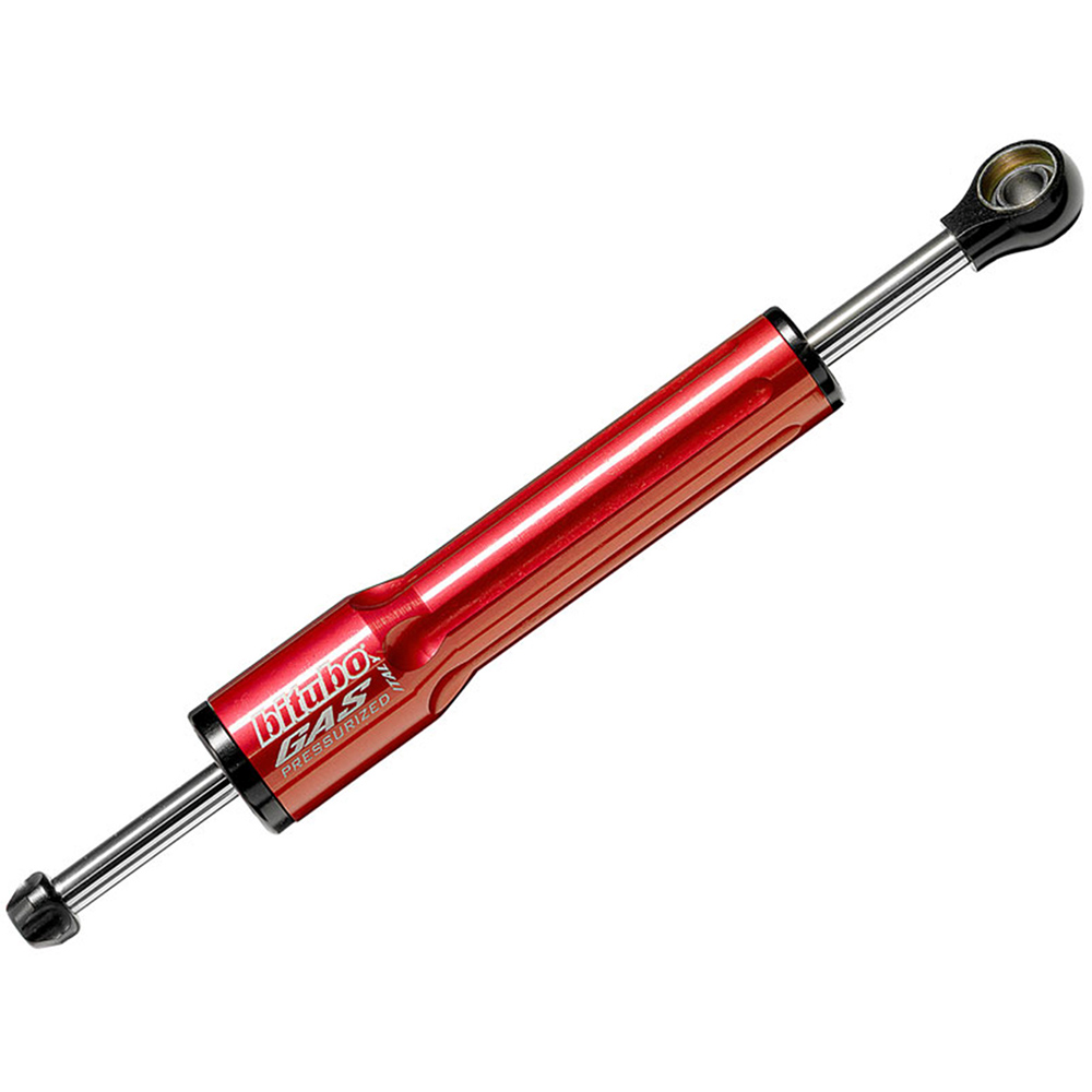 cilindro amortiguador de dirección color rojo  l.231mm