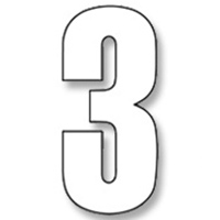 numeros carrera blanco - pack de 3 uds pvc 5047/10/3