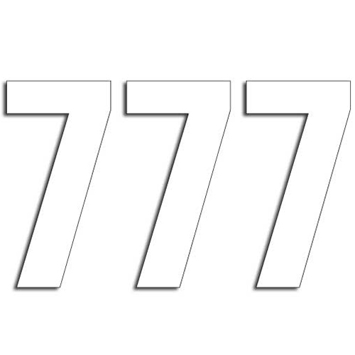 numeros carrera blanco - pack de 3 uds pvc 5047/10/7