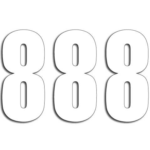 numeros carrera blanco - pack de 3 uds pvc 5047/10/8