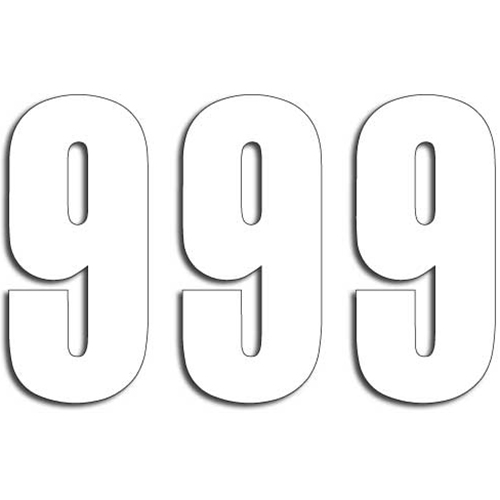numeros carrera blanco - pack de 3 uds pvc 5047/10/9