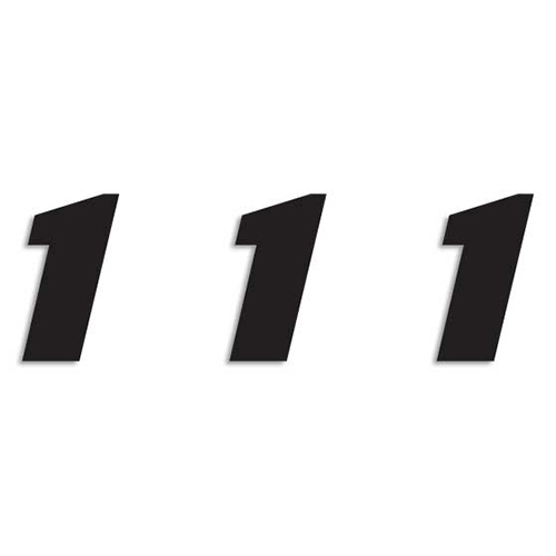 numeros carrera negro - pack de 3 uds pvc 5049/20/1