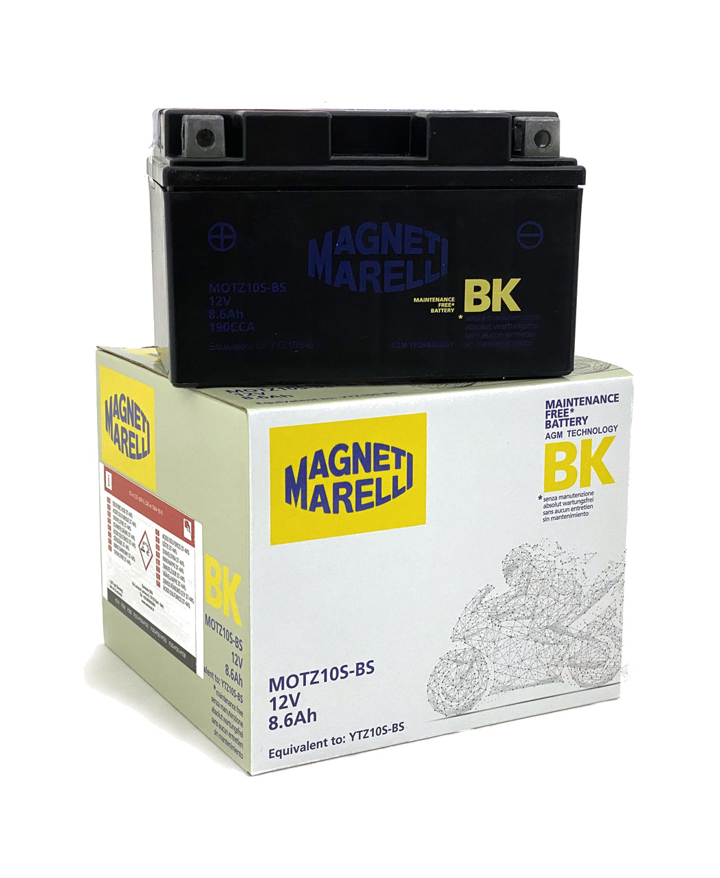 batería de moto sin mantenimiento magneti marelli ytz10s-bs