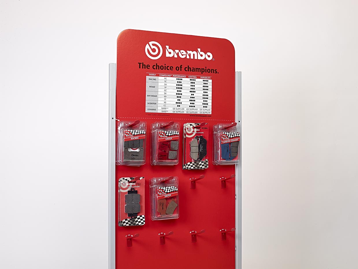expositor de pared de pastillas freno