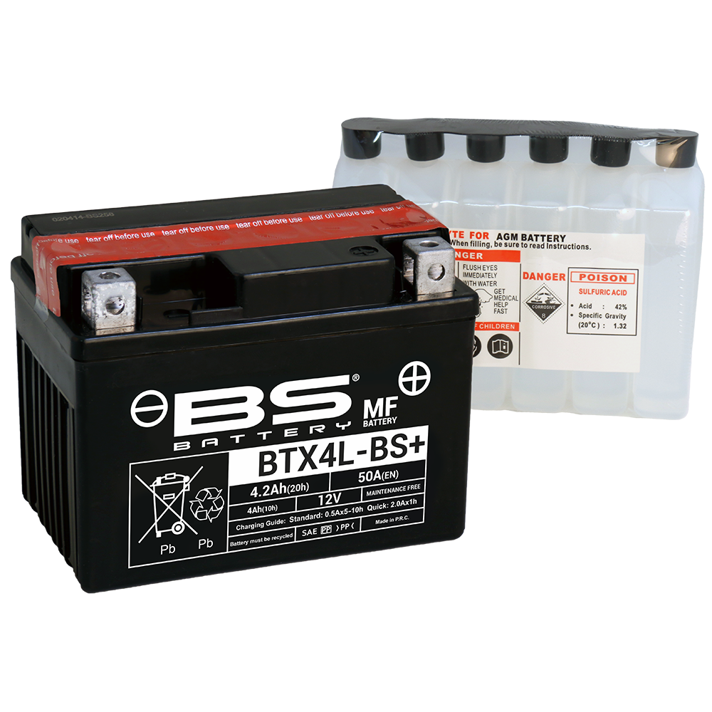 BS BATTERY BTX4L-BS Wartungsfreie 12-V-Batterie für Motorräder und ATVs - Bild 1 von 1