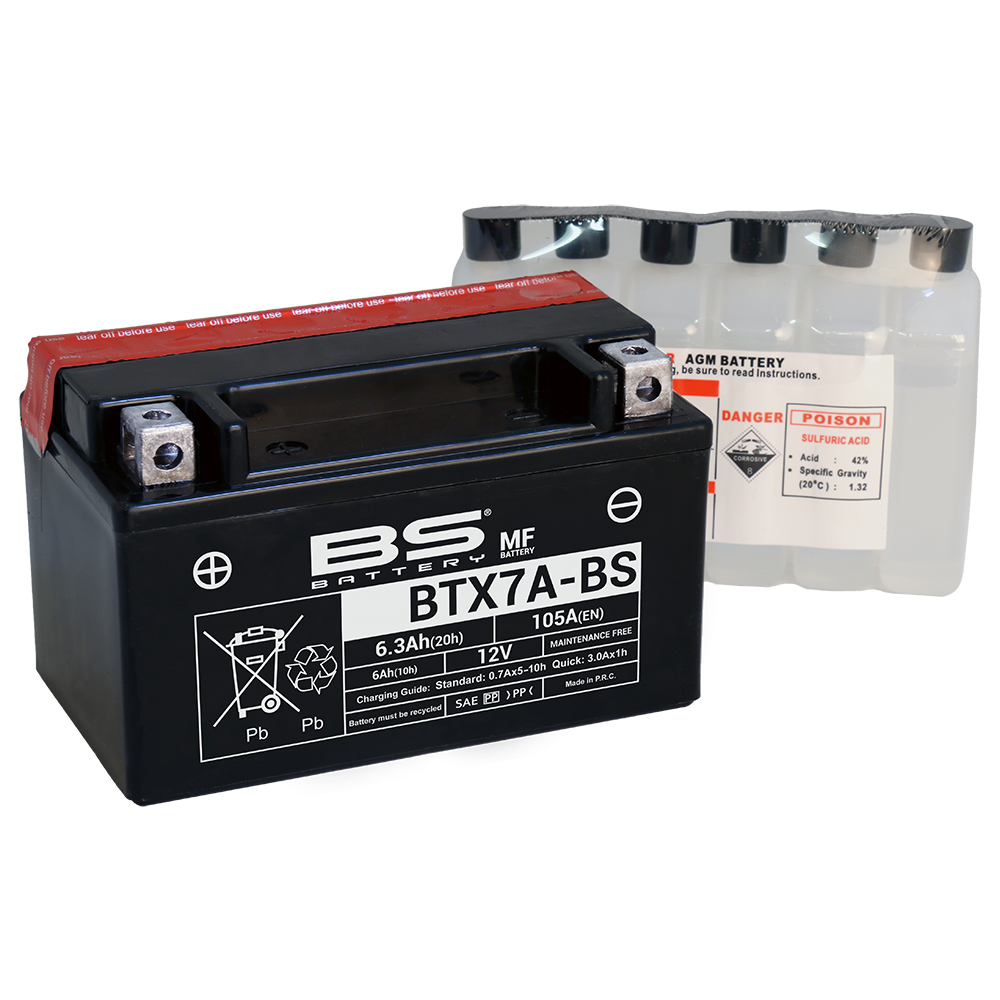 BS BATTERY Batterie BTX7A-BS ohne Wartung von 12 V und 6,3 Ah - Marke BS BATTERY - Bild 1 von 1