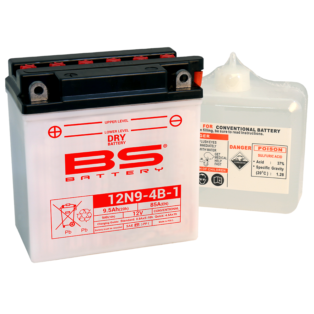 BS BATTERY BS Battery 12N9-4B-1 Akumulator motocyklowy z technologią ołowiową - Zdjęcie 1 z 1