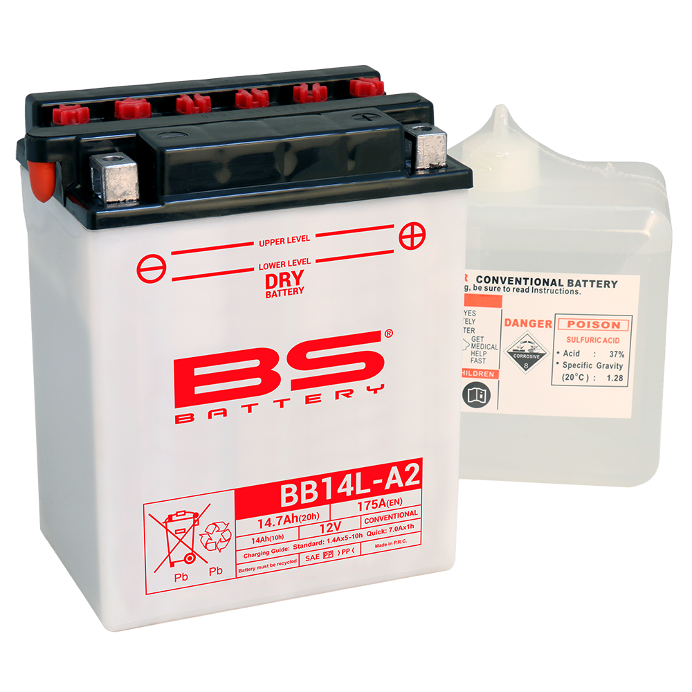 BS BATTERY Batería BS Battery BB14L-A2 Fresh Pack 12V 14.7Ah con Electrolito - Imagen 1 de 1