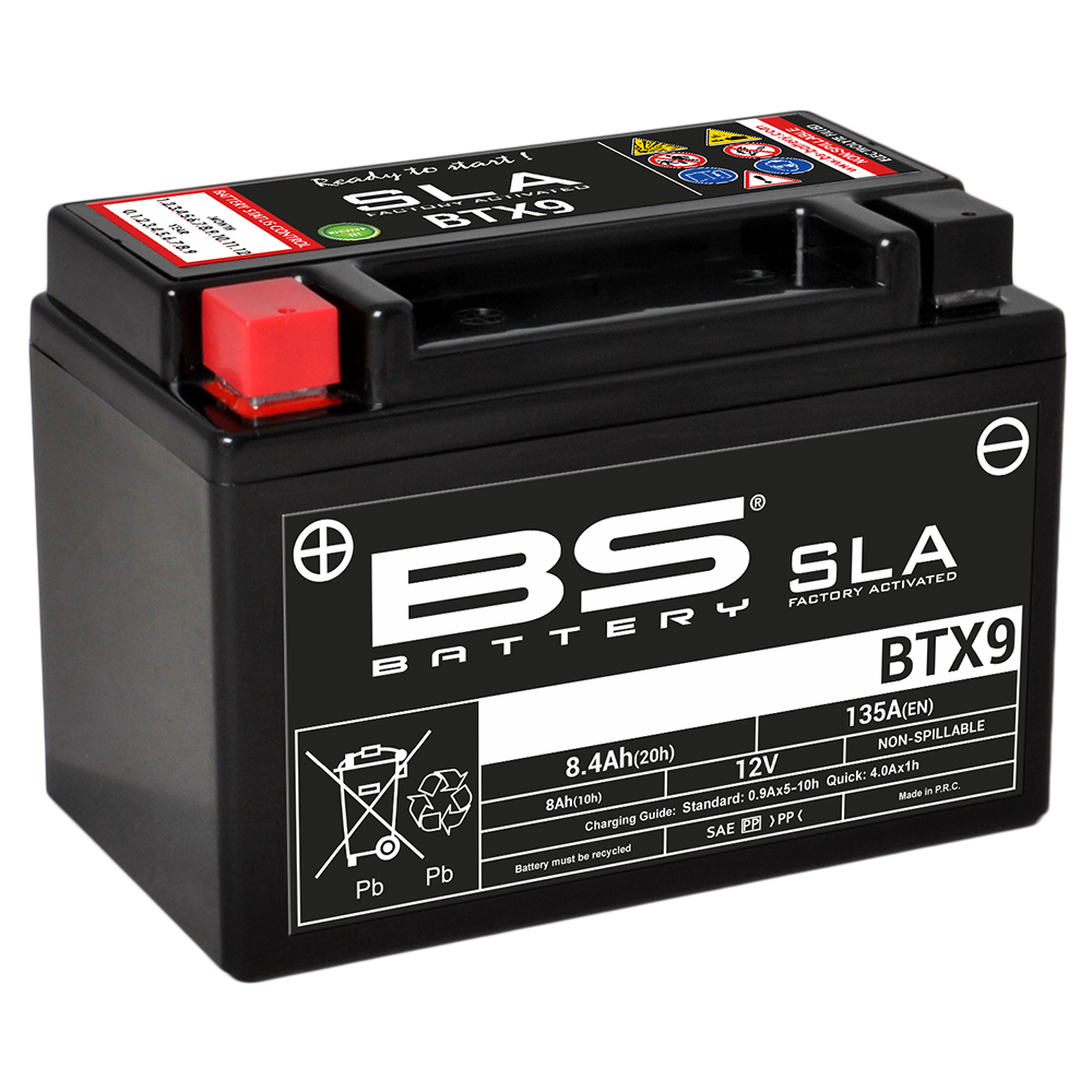 SLA BTX9 (FA) 12V und 8,0 Ah Batterie zum Starten von Motorrädern - Marke BS BAT - Bild 1 von 1