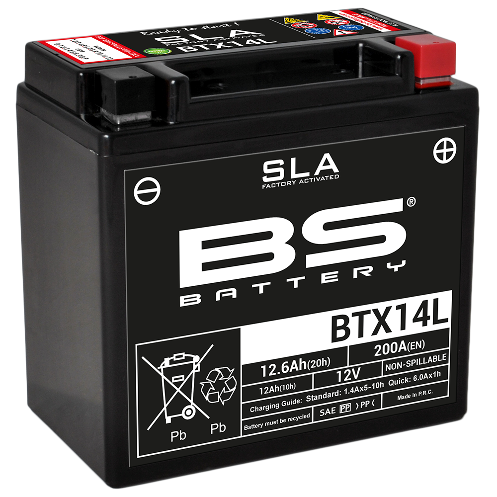 Batteria BS Battery SLA BTX14L (FA) per moto con motori di grandi dimensioni e d - Afbeelding 1 van 1