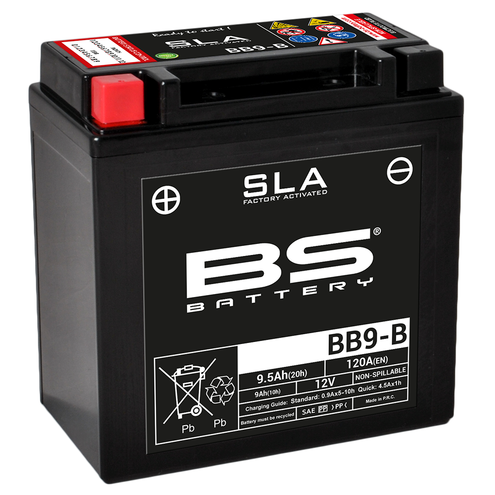 BS BATTERY SLA Max Batterie für Motorräder mit großen Motoren - Modell BB9-B (FA - Afbeelding 1 van 1