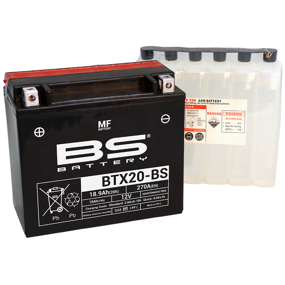 bateria btx20-bs para motocicleta, scooter, atv, utv, moto de agua, nieve y cortacésped