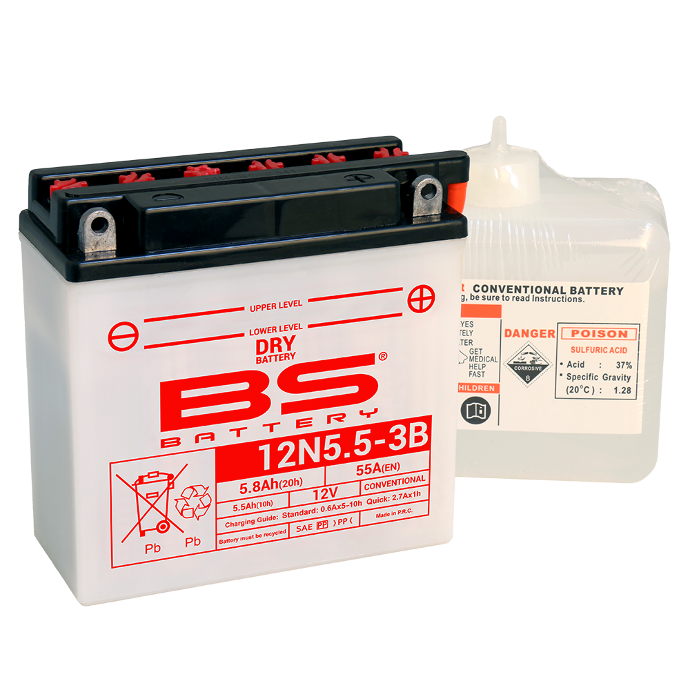 bateria bs battery 12n5 5-3b, con electrolito y nuevo modelo mejorado
