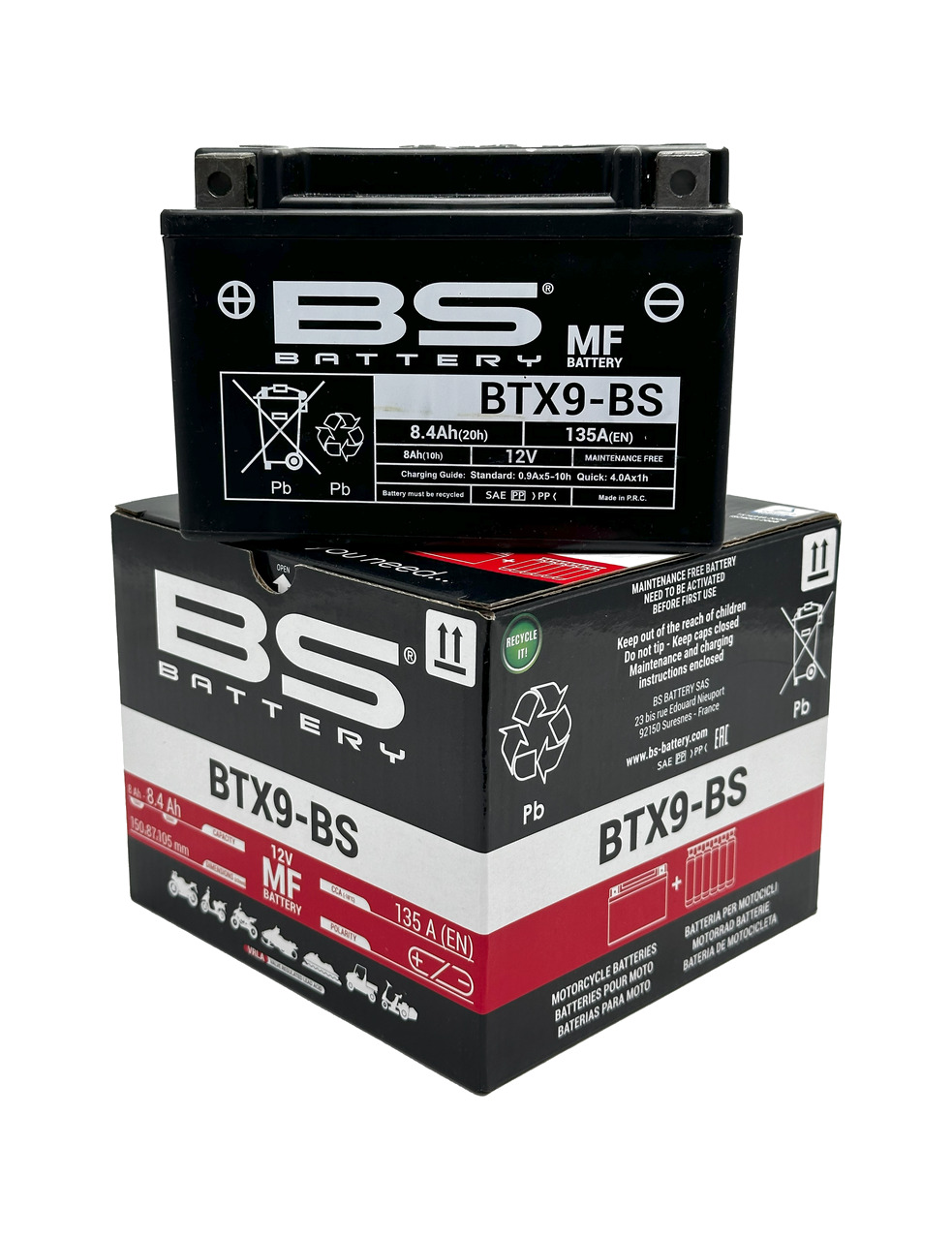 batería btx9-bs sin mantenimiento de 12v y 8ah