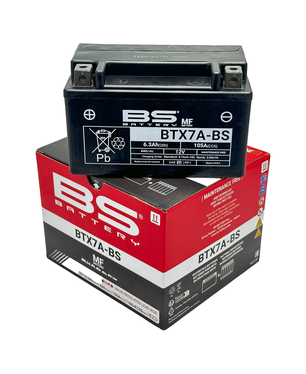 batería btx7a-bs sin mantenimiento de 12v y 6.3ah