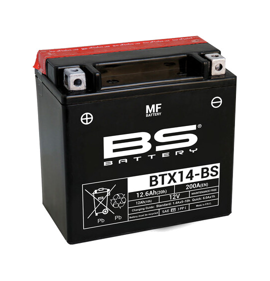 batería btx14-bs sin mantenimiento de 12v para tu vehículo