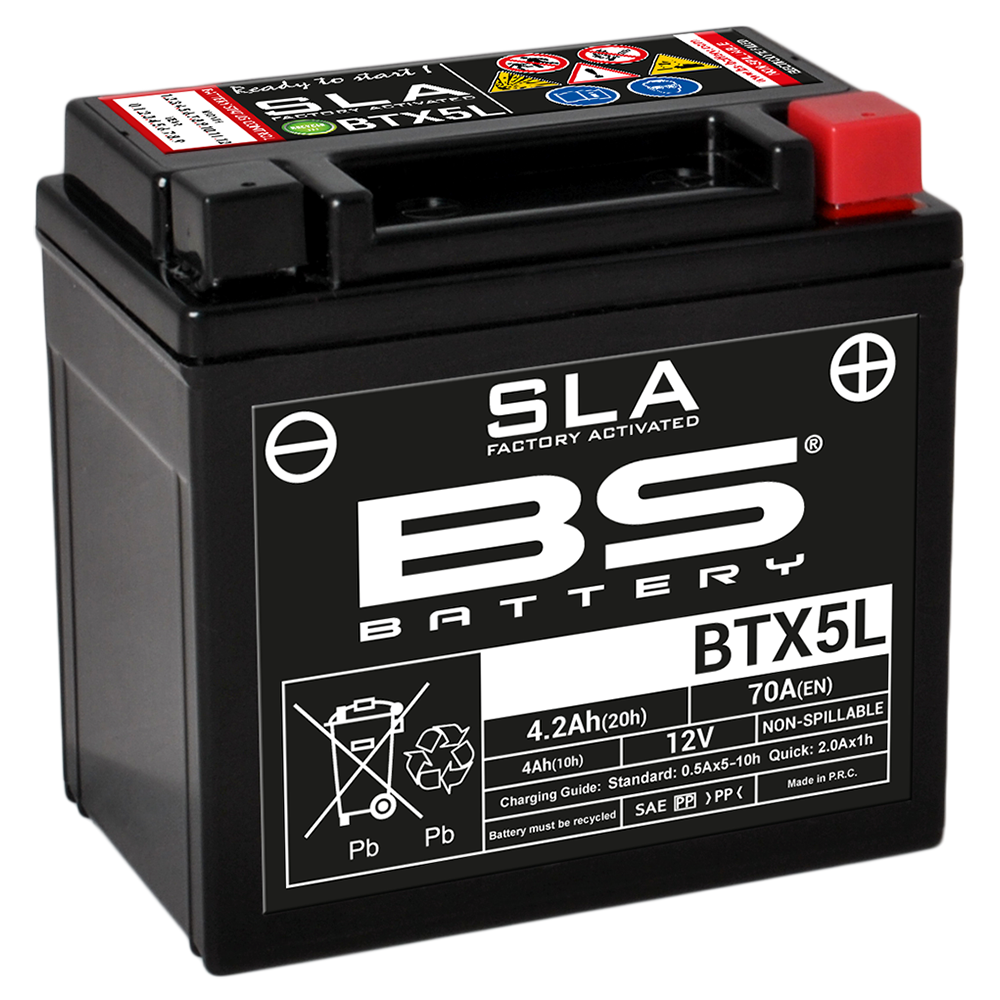 batería de moto sla max btx5l (fa) de agm, libre de mantenimiento y respetuosa con el medio ambiente