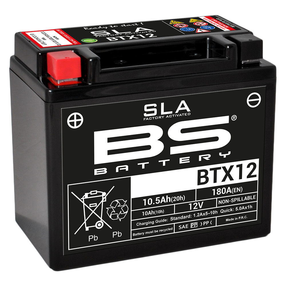 batería sla max btx12 (fa) - activada de fábrica y sin mantenimiento - tecnología agm - mayor potencia y vida útil