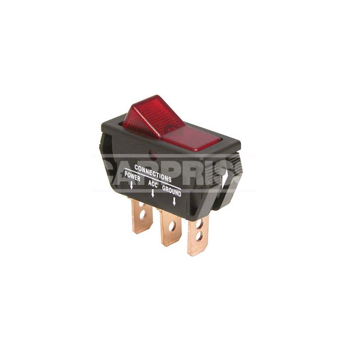 interruptor basculante con luz roja led 12v 20 amp