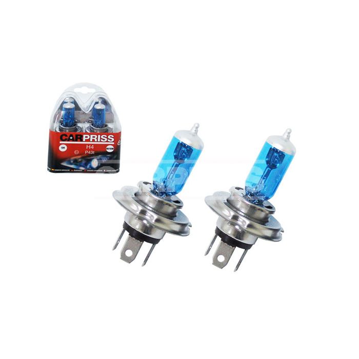 estuche 2 lámparas luz coche h4 xenon 12v 60/55w