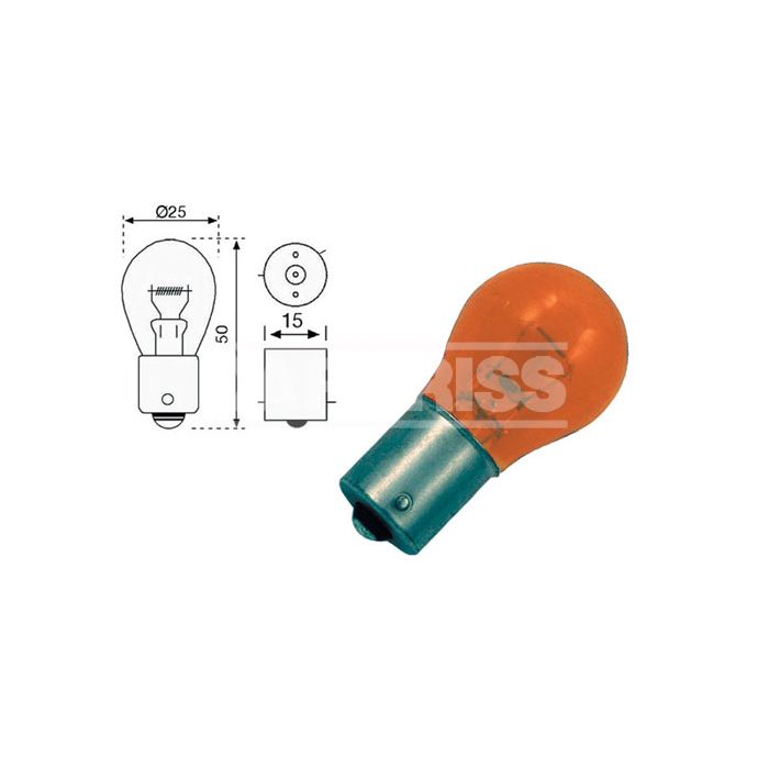caja 10 lámparas bombilla 1 polo ambar 24v 21w