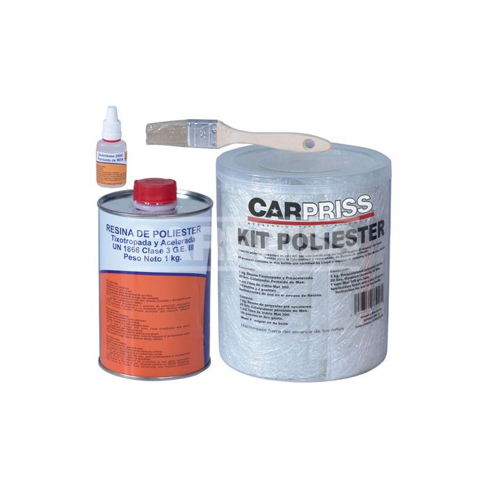 kit fibra de vidrio con catalizador 1 kg