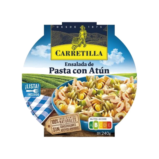 plato ensalada de pasta con atún