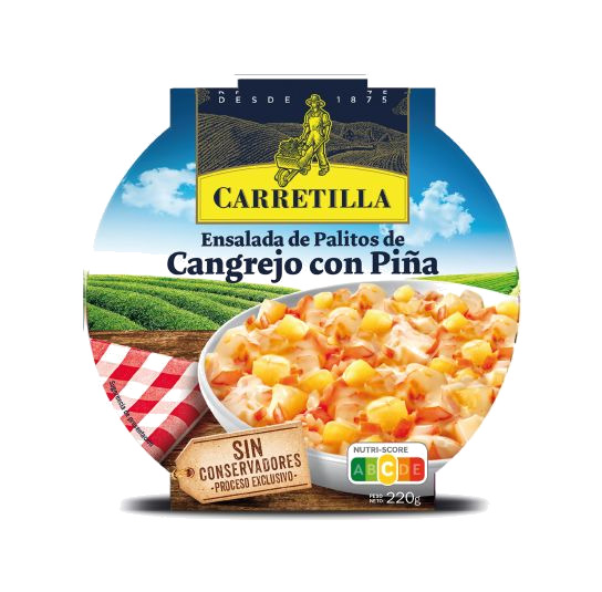 plato ensalada de cangrejo y piña
