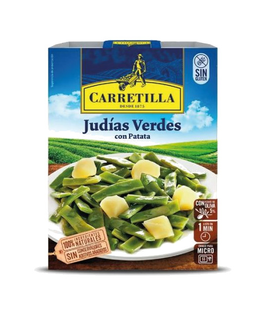 plato de judías verdes con patata
