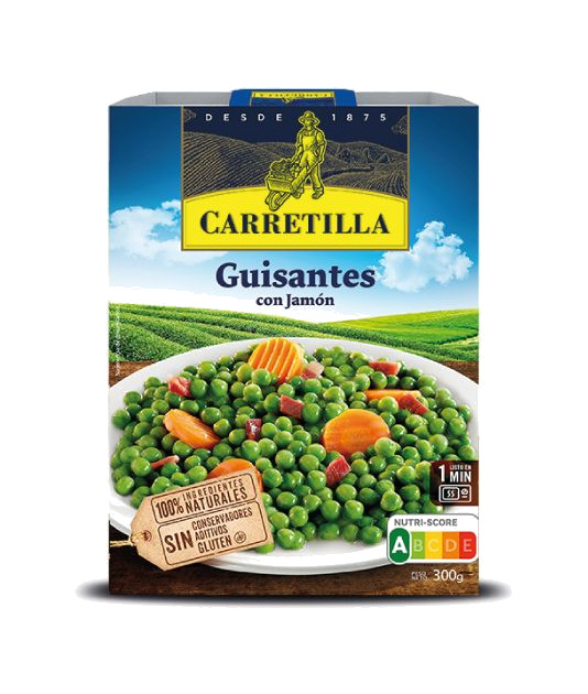 plato de guisantes con jamón