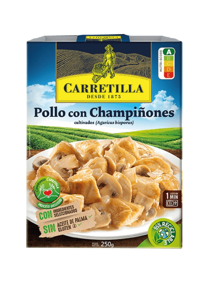 plato pollo con champiñones