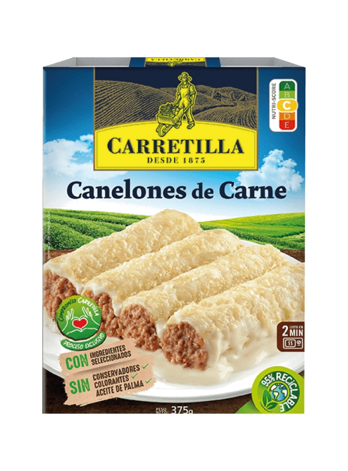 plato preparado de canelones de carne