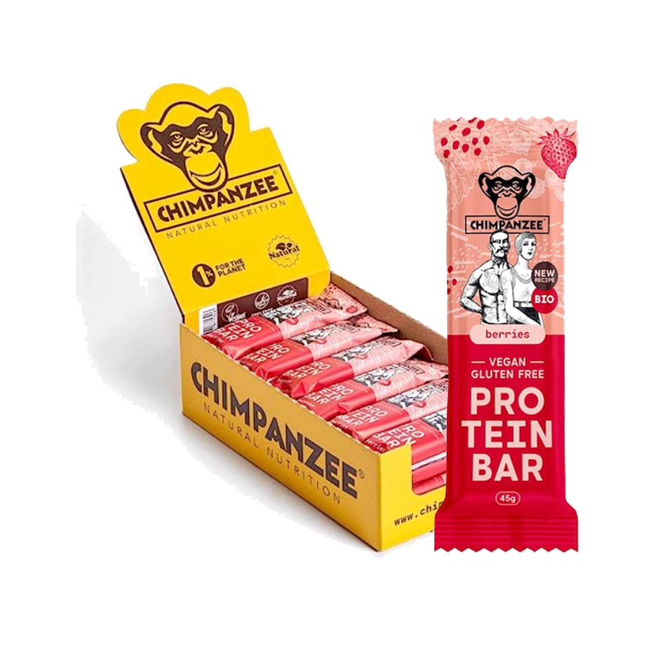 barra de proteína orgánica 45g x 20u vegetarian / gluten free berries