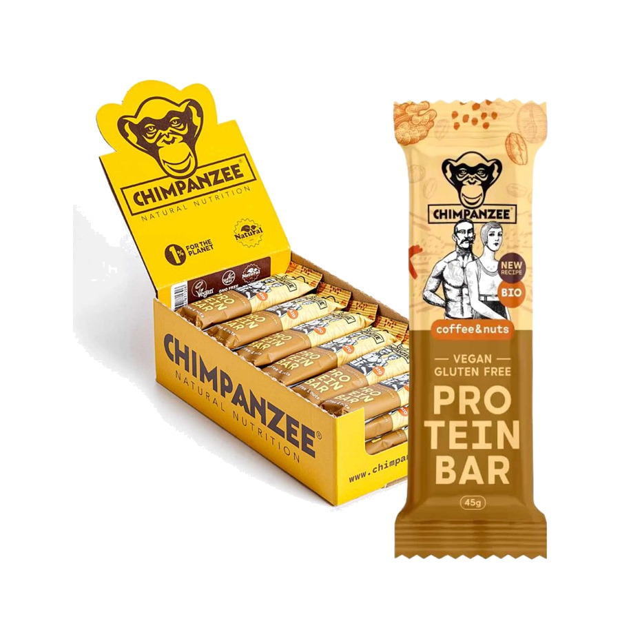 barra de proteína orgánica 45g x 20u vegetarian / gluten free coffee & nuts